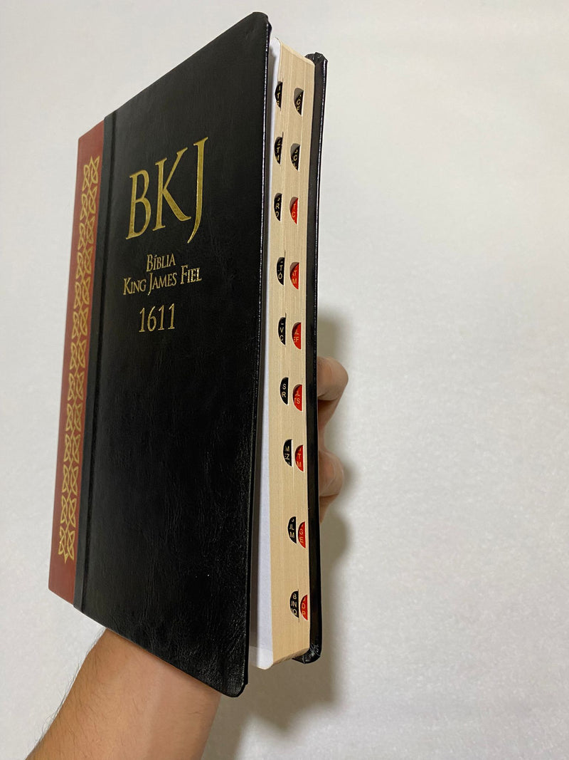 Bíblia King James Fiel 1611 Dourada com Índice e Fitilho